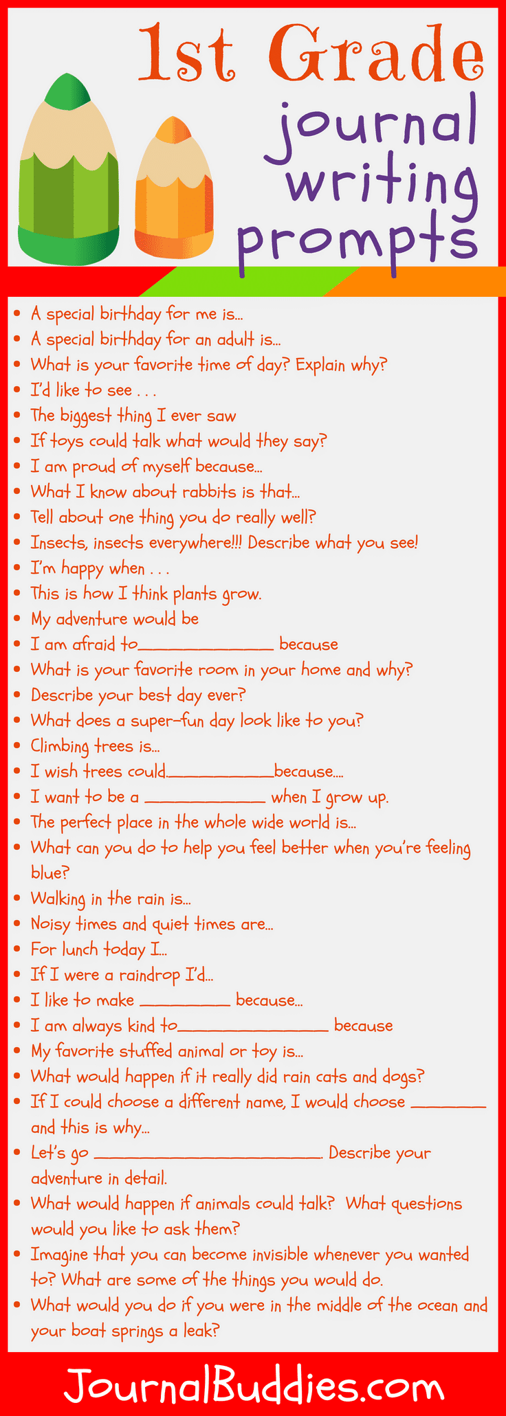 Journal Ideas For First Grade