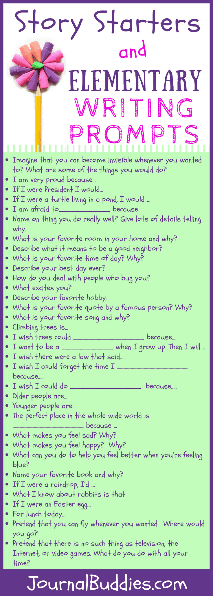 49 Story Starters Writing Ideas For Elementary Kids Journal Buddies
