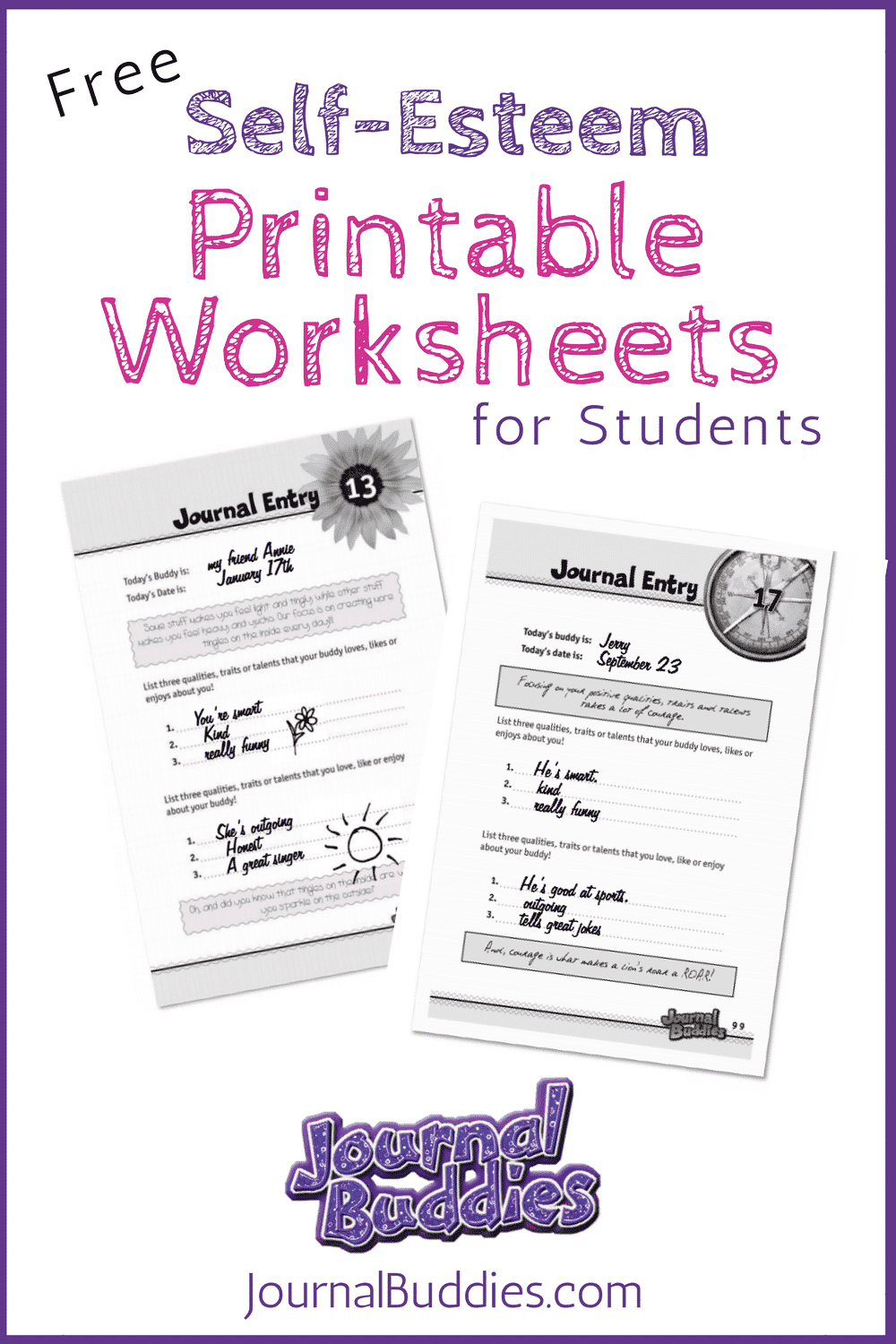 Free Worksheet For Teachers And Pas Journalbuds Directly Your Free Self Esteem Worksheets Today Because Maintaining A Healthy Sense Of