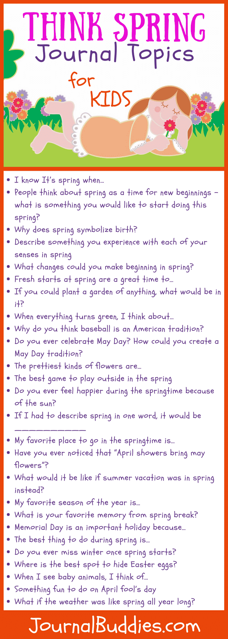 Spring Journal Topics for Kids