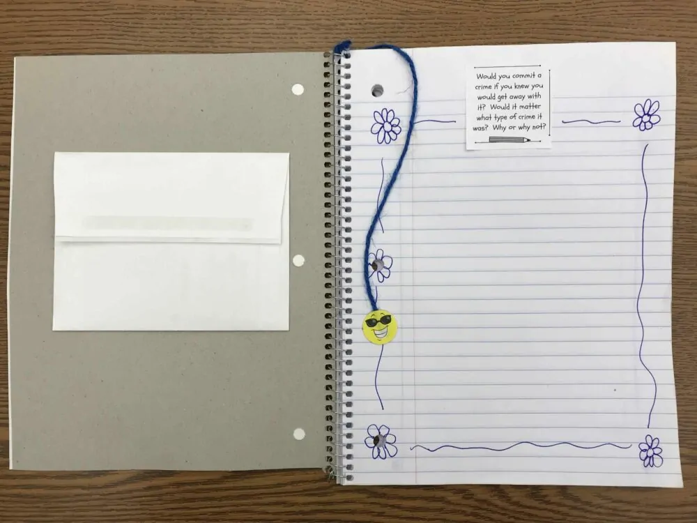 Student Summer Writing Journal with Topics