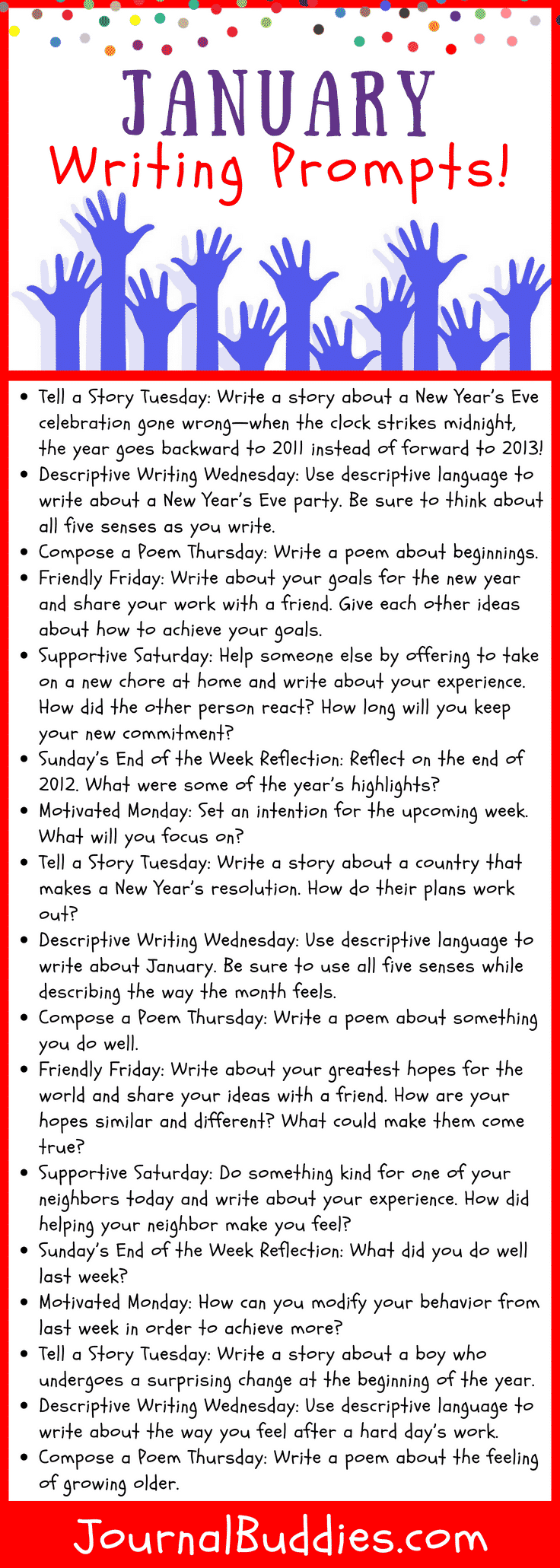 Writing Prompts and Ideas for January