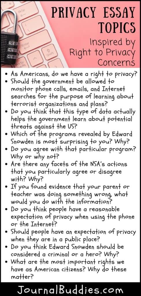 Privacy Essay Topics (50 Ideas!) » JournalBuddies.com
