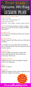 First Grade Opinion Writing Lesson Plan • JournalBuddies.com