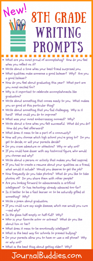 8th Grade Writing Prompts • JournalBuddies.com