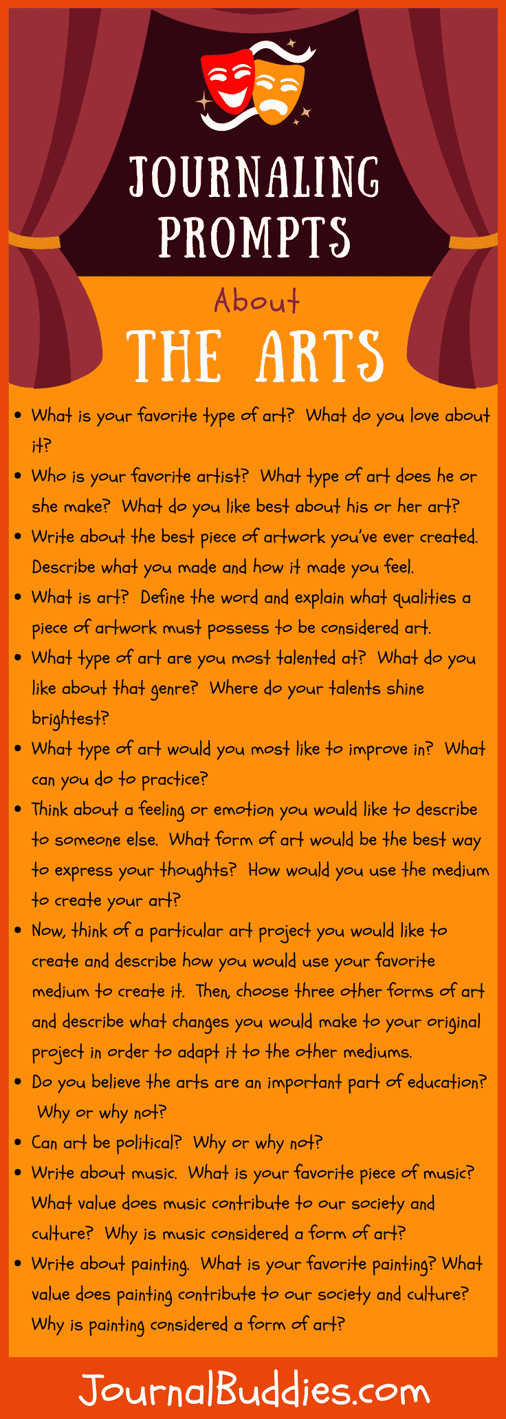 33 Journaling Prompts about The Arts ⋆ Journal Buddies