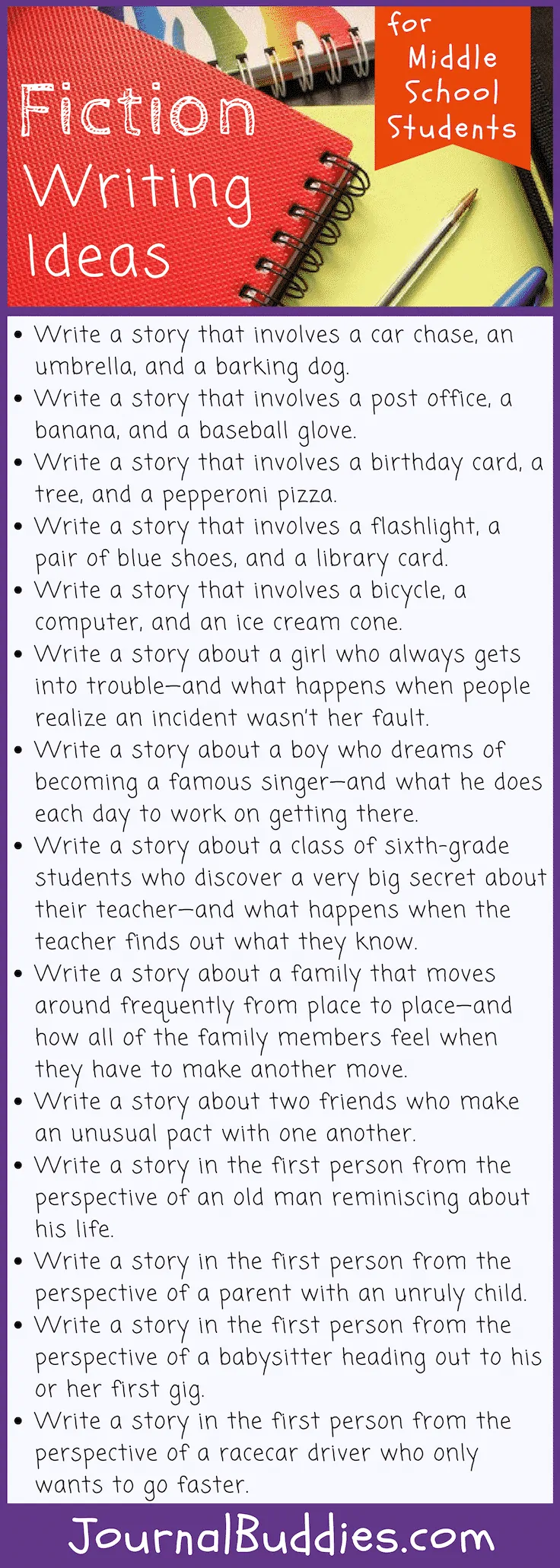 Middle School Fiction Writing Topics