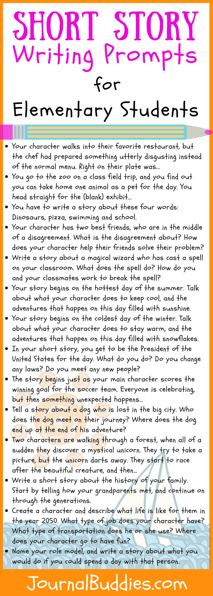 30 Short Story Writing Prompts • JournalBuddies.com