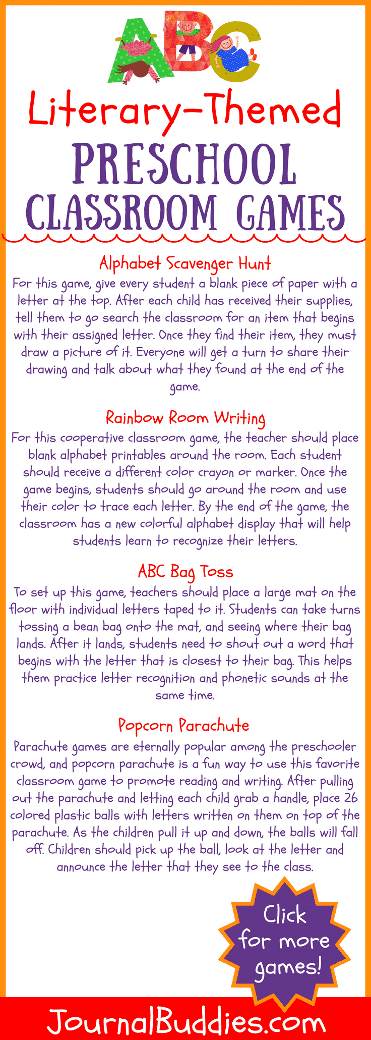 Preschool Games to Promote Literacy