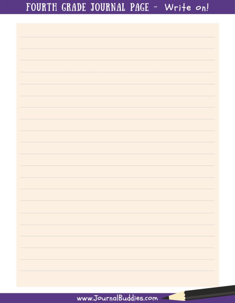 4th Grade Printable Journal Page