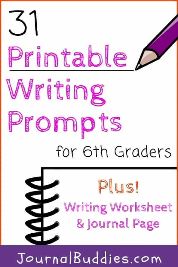 Middle School Grade 6 Writing Worksheets and Journal Prompt Printables