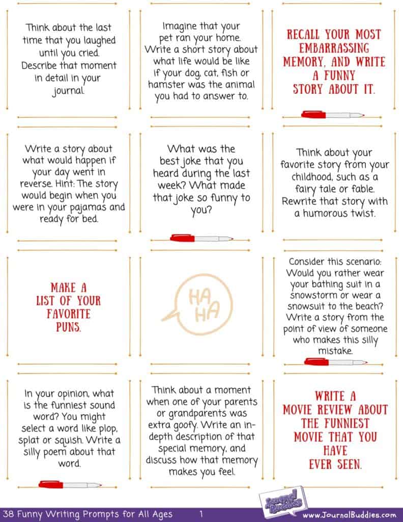 Funny Prompts Printable Funny Prompts Printable