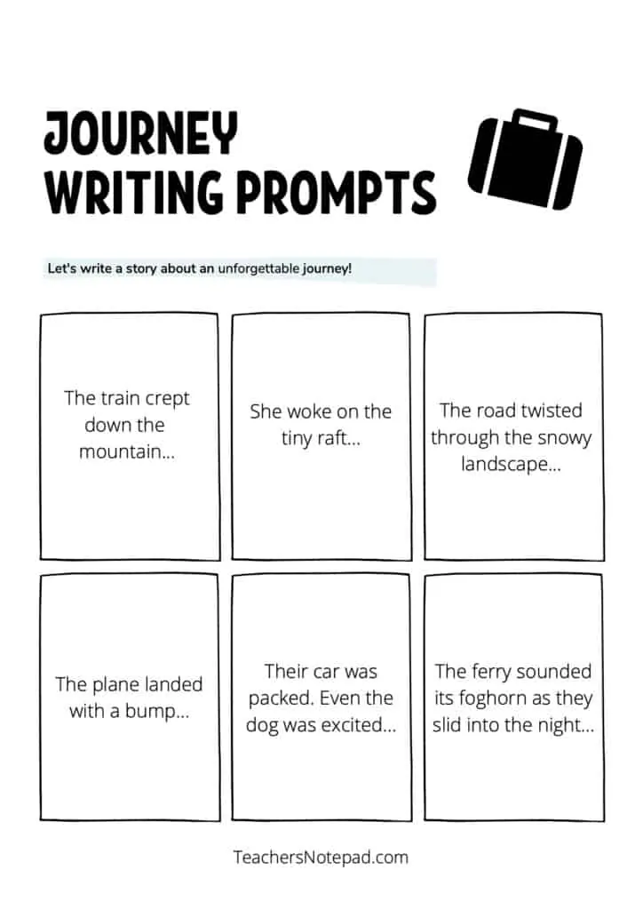 24 Journey Writing Prompts Printable